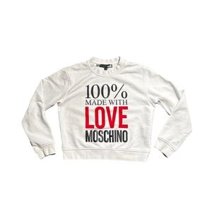 Love Moschino Love Graphic White Sweatshirt with Black & Red Accents - 4